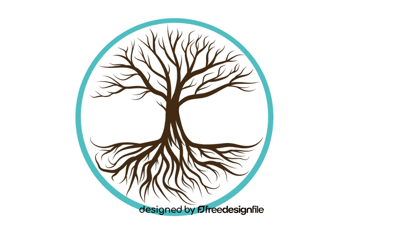 Tree of life in cricle clipart