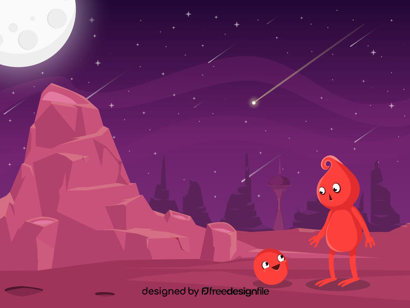 Red planet vector