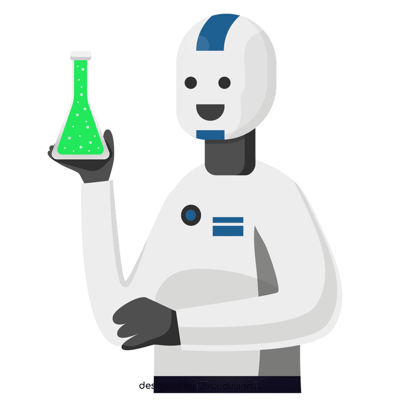 Scientist robot tube clipart