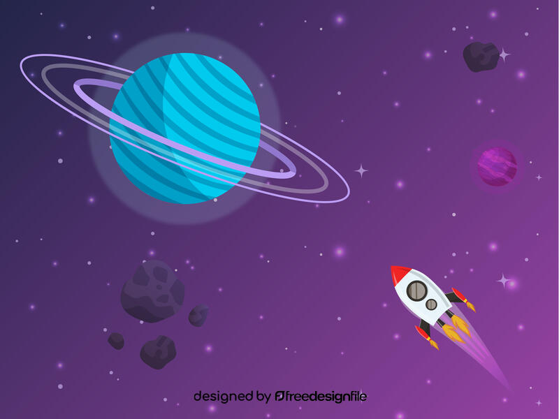 Space ship galaxy vector