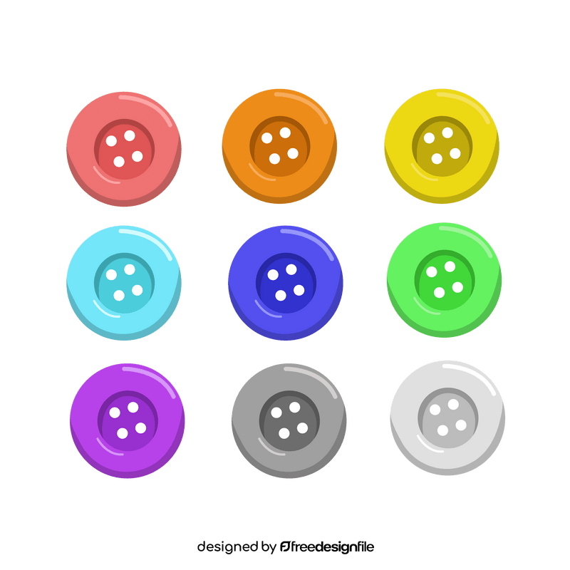 Sewing buttons colorful clipart