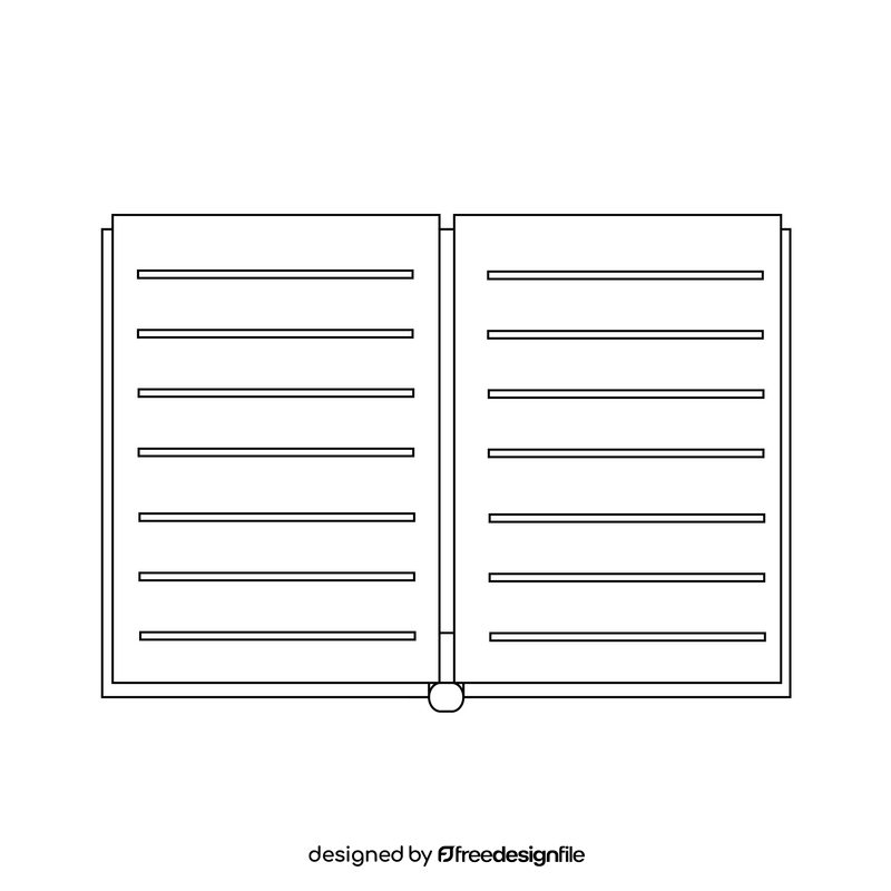 Learning book black and white clipart