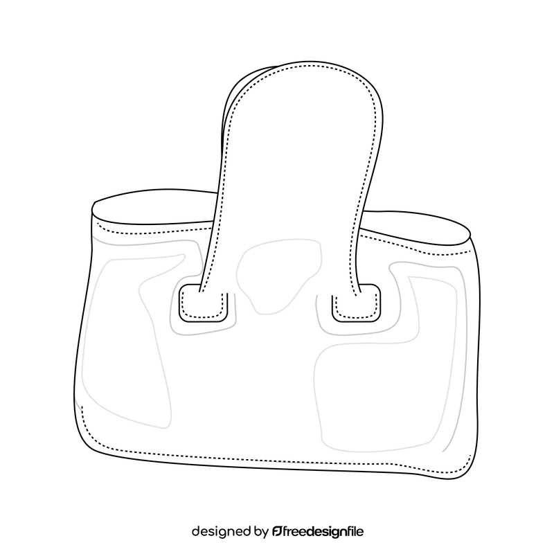Handbag drawing black and white clipart