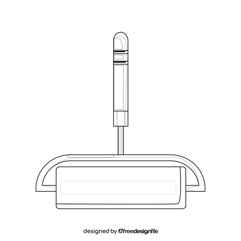 Leathercraft roller drawing black and white clipart