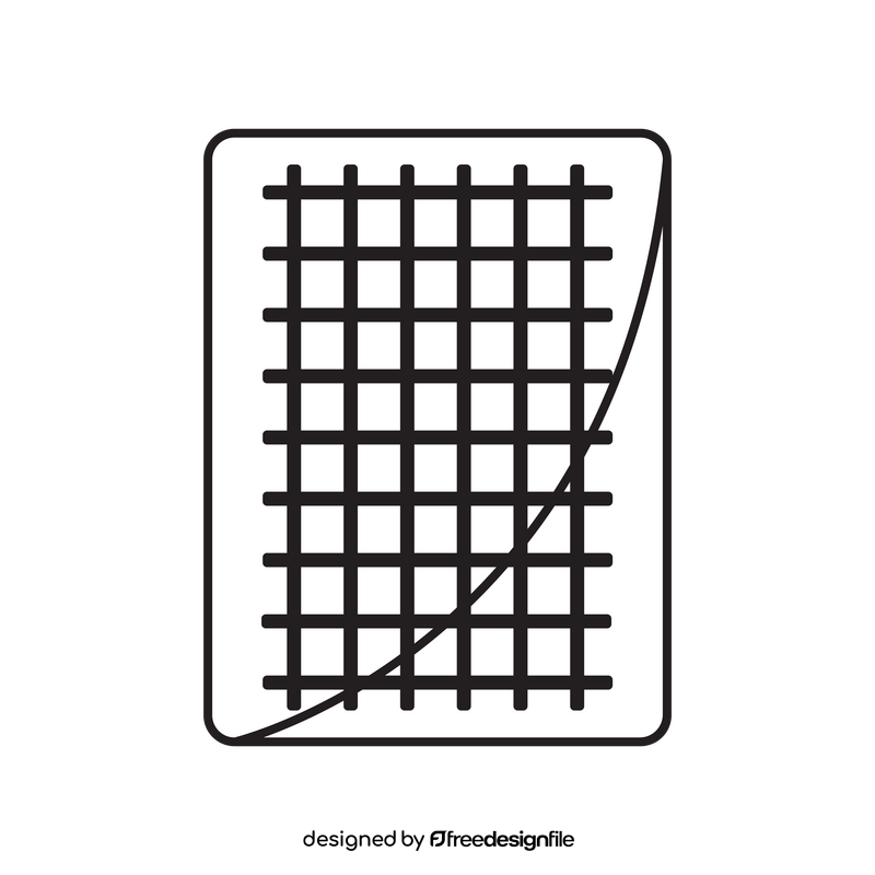 Cutting mat drawing black and white clipart