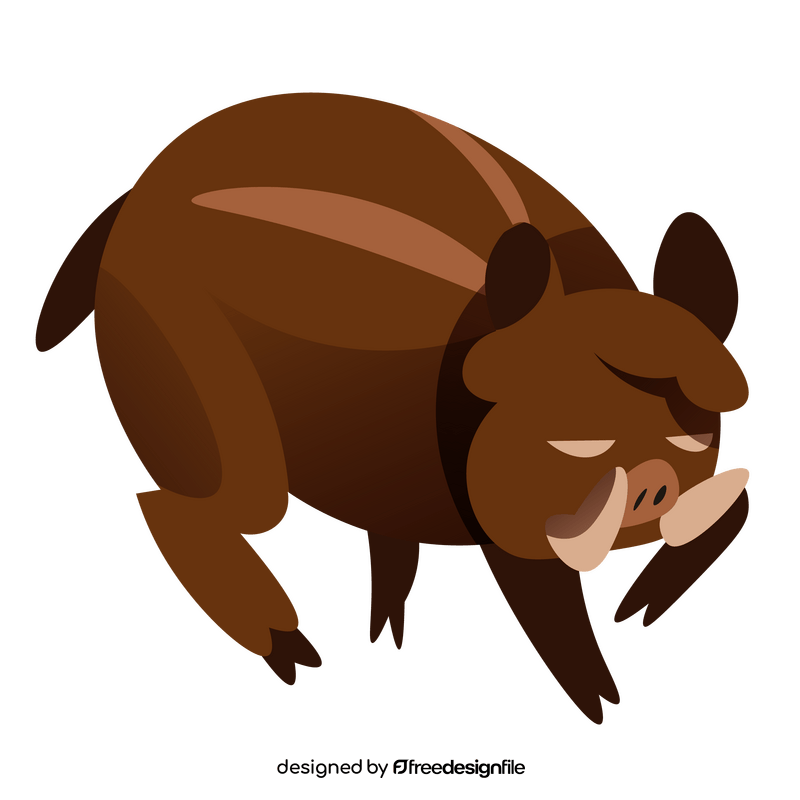 Boar animal cartoon clipart