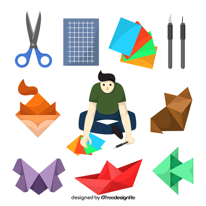 Origami set vector