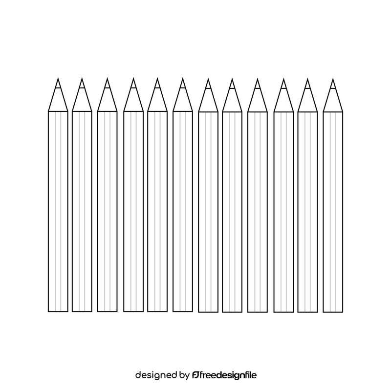Colour pencil drawing black and white clipart