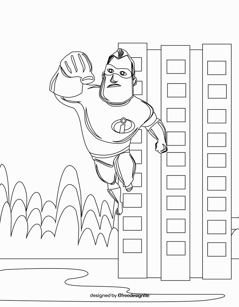 Mr incredible black and white vector