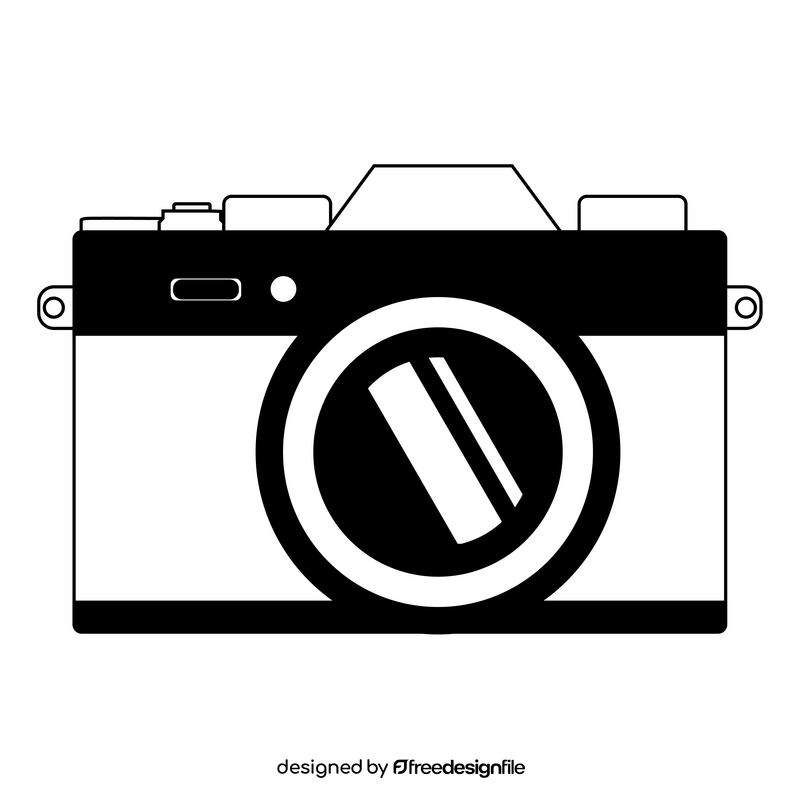 Camera mirrorless black and white clipart