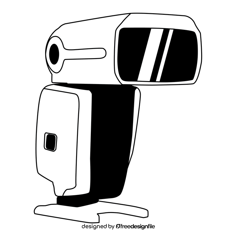Camera flash black and white clipart