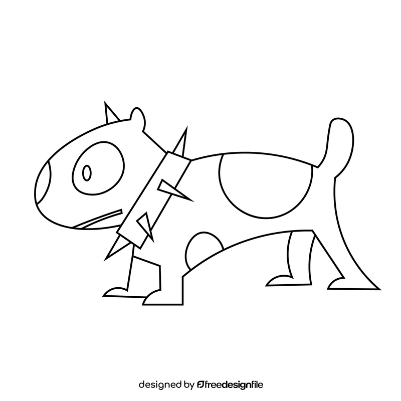 Bulldog cartoon black and white clipart