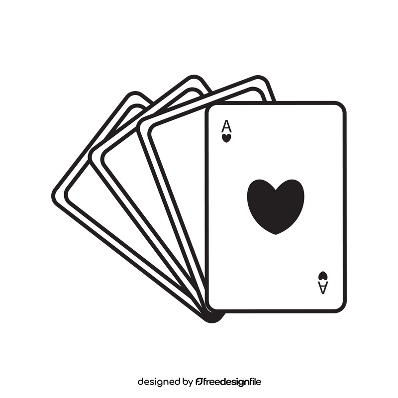 Poker drawing black and white clipart