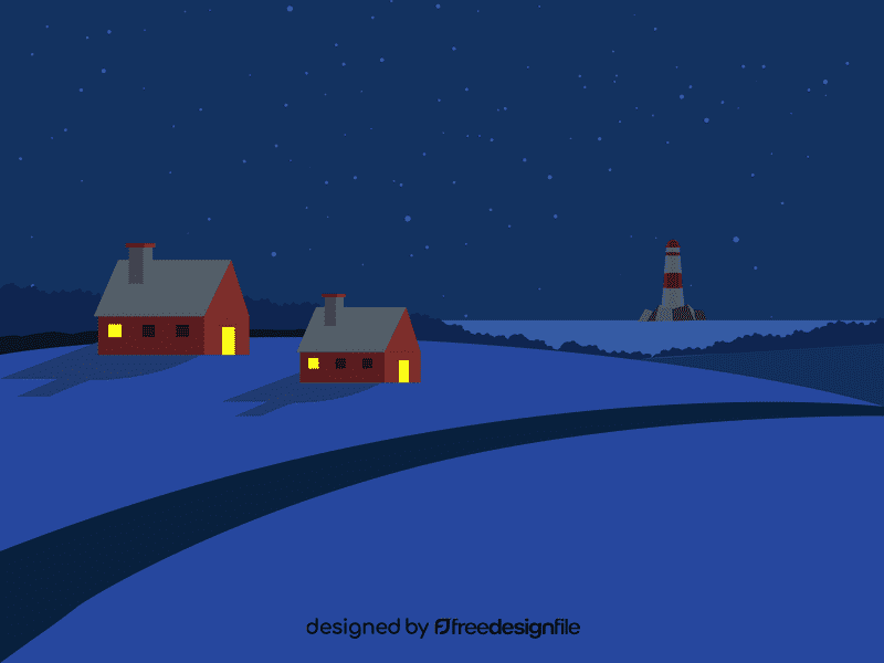 Night village vector