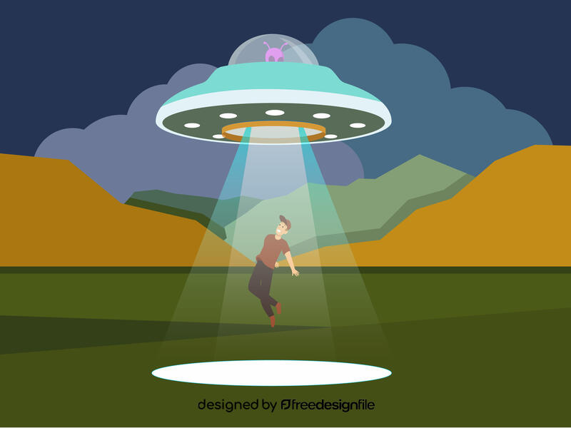 UFO catching human man vector