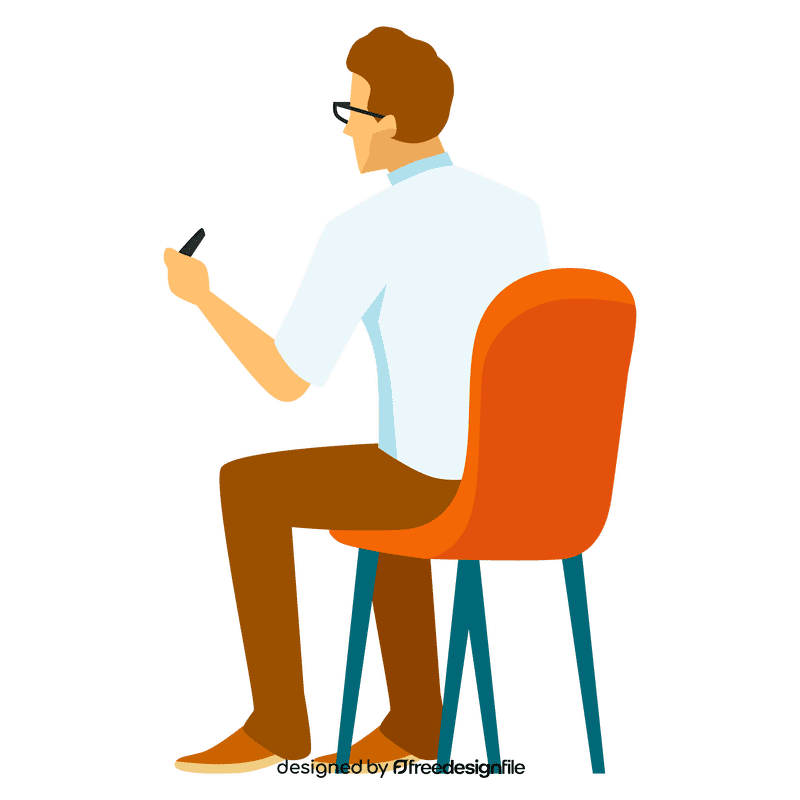 Man sitting on chair clipart