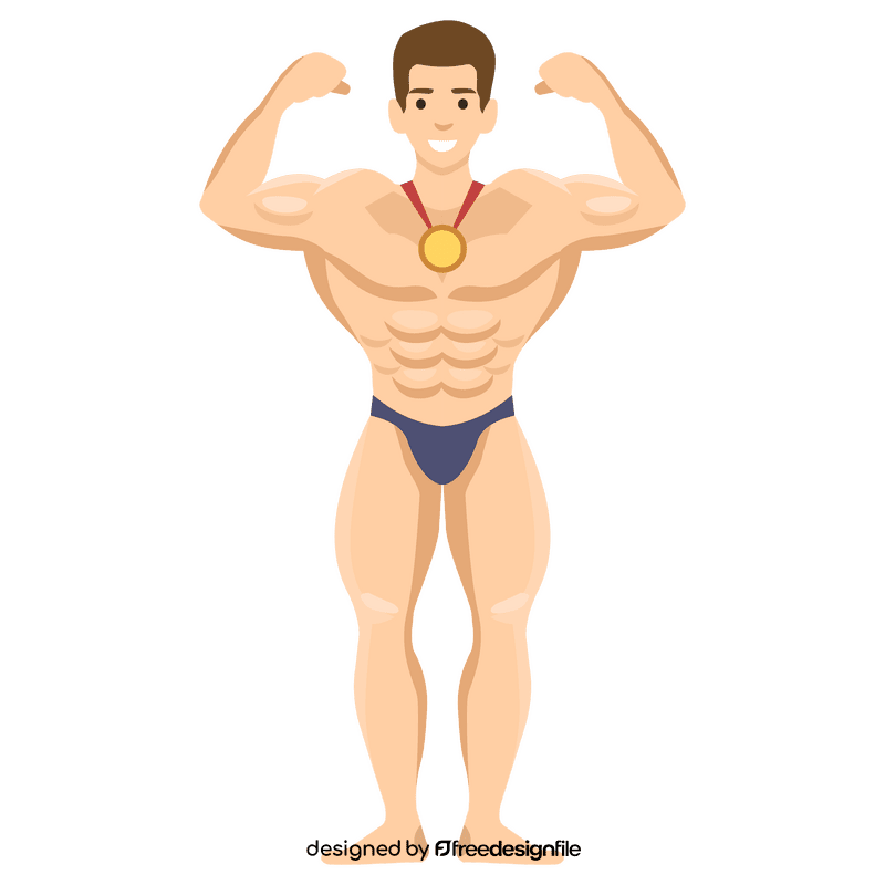 Body builder posing clipart