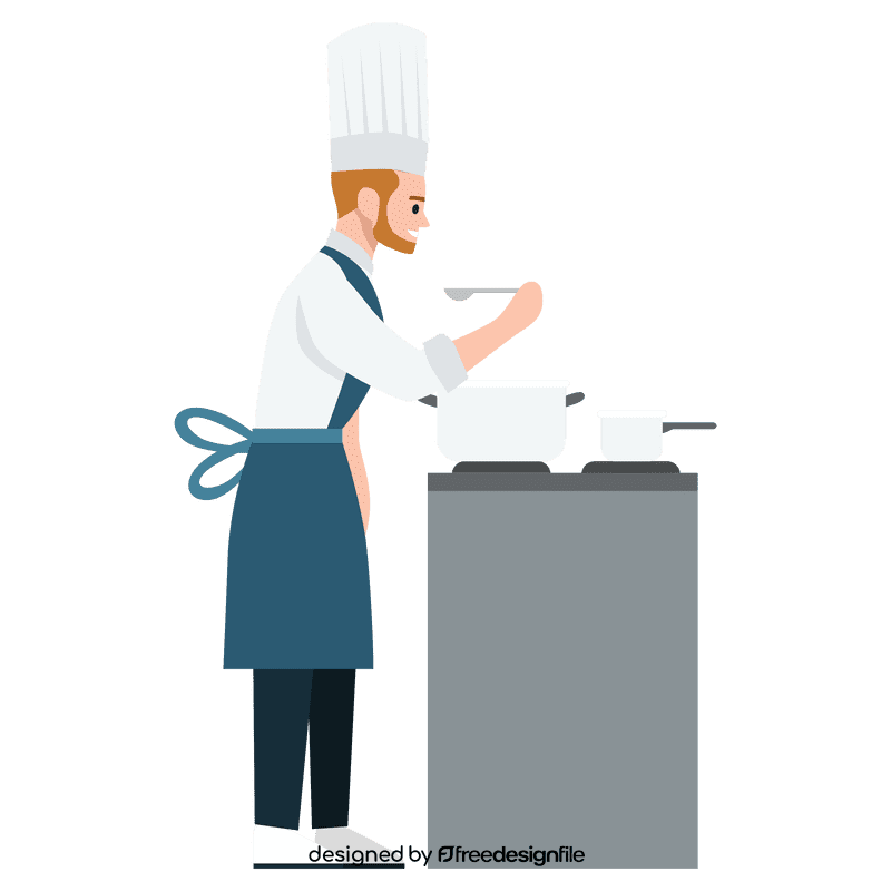Chef tasting food clipart