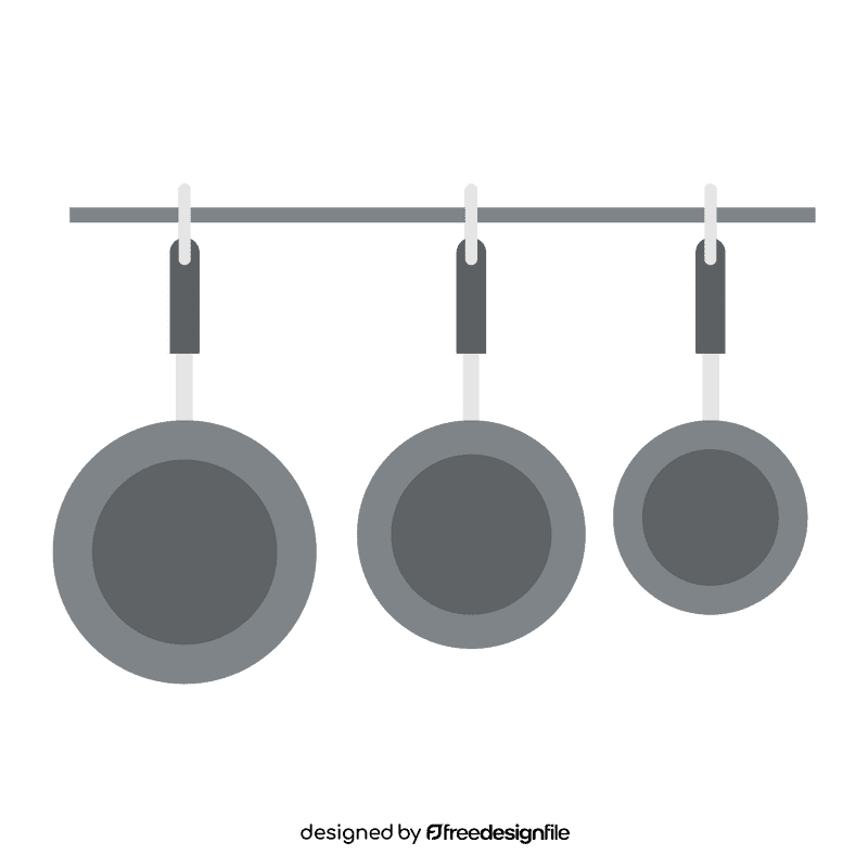 Frying pan set clipart