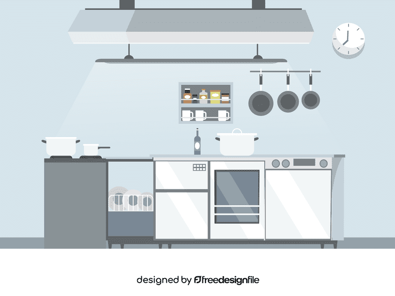 Professional kitchen vector
