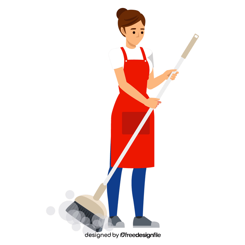 Woman cleaning clipart