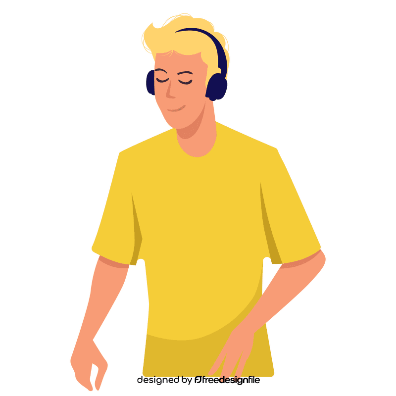 Man wearing headphone clipart