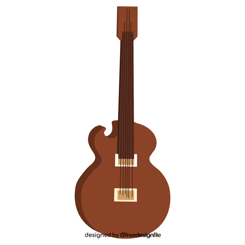 Classic wooden guitar clipart