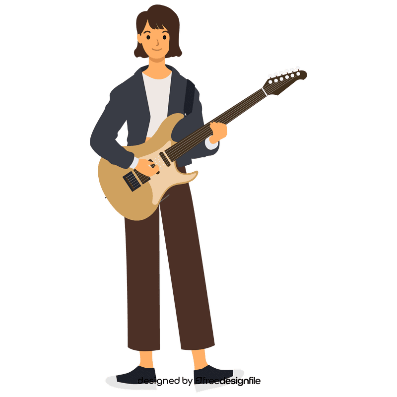 Woman playing guitar clipart