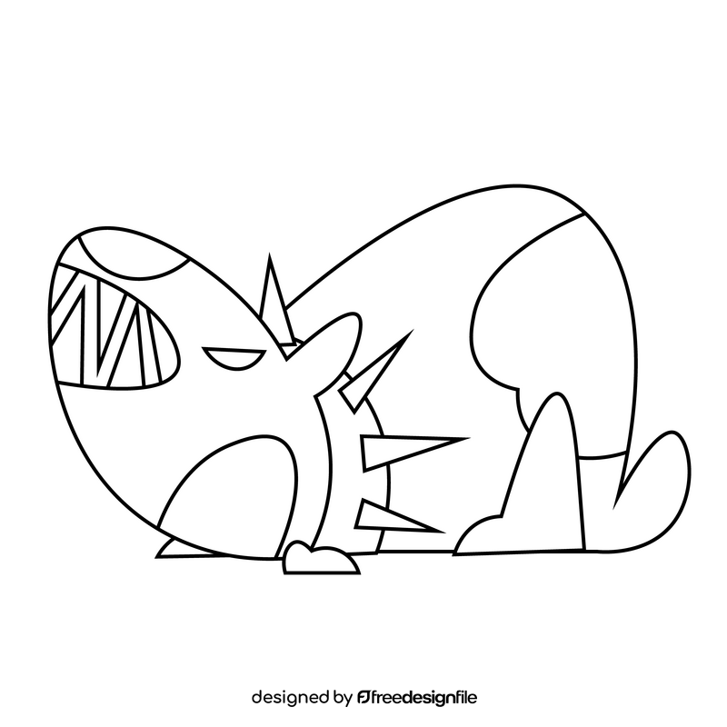 Cartoon bulldog angry black and white clipart