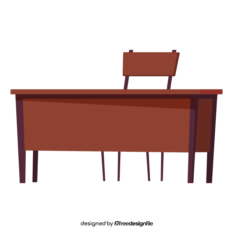 Teacher table and chair clipart
