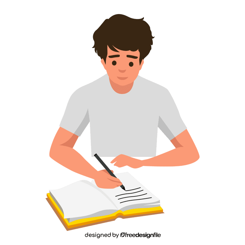 Man writing clipart