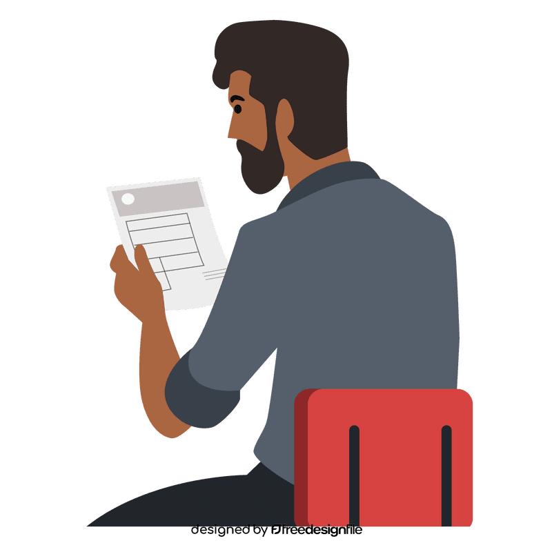 Man holding paper clipart