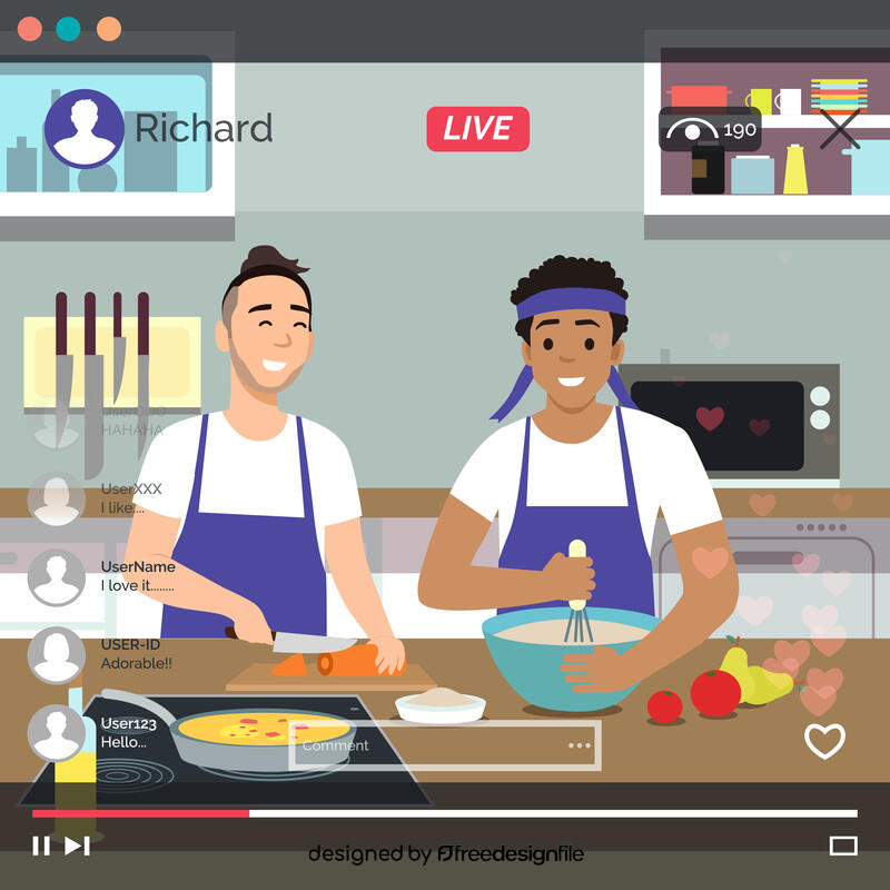 Chef youtuber vector