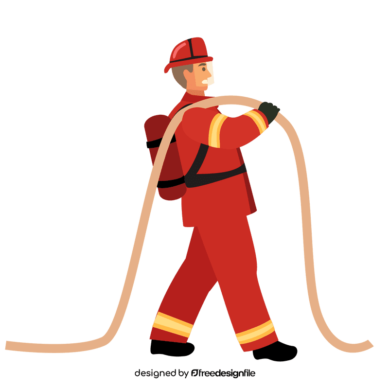 Firefighter character clipart