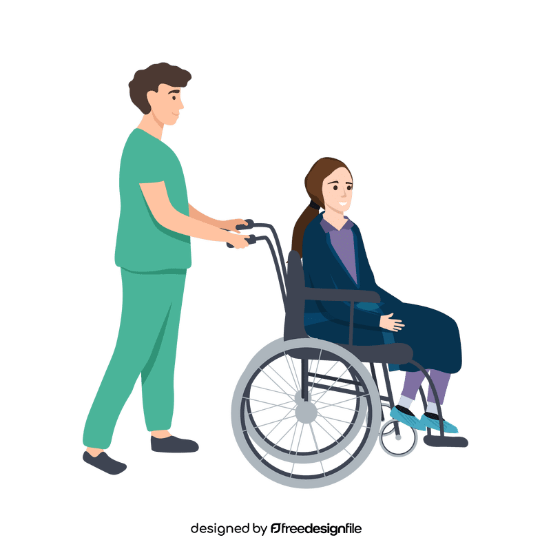 Nurse with patient clipart