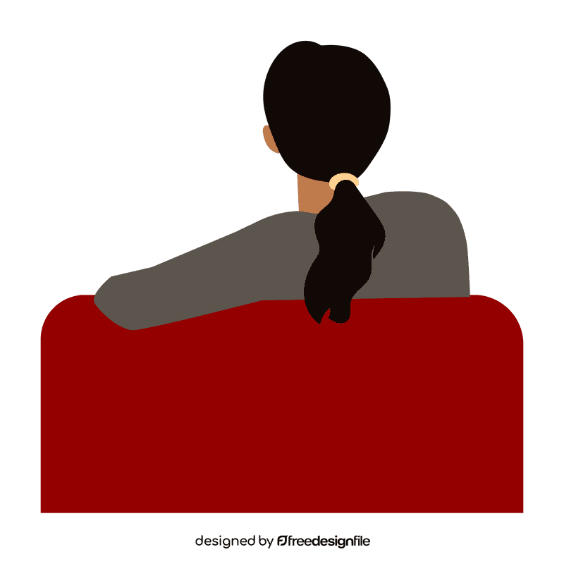 Woman sit behind clipart
