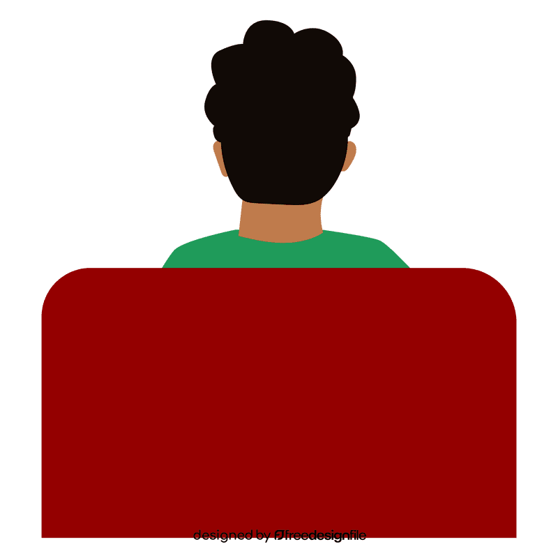 Boy sit behind clipart