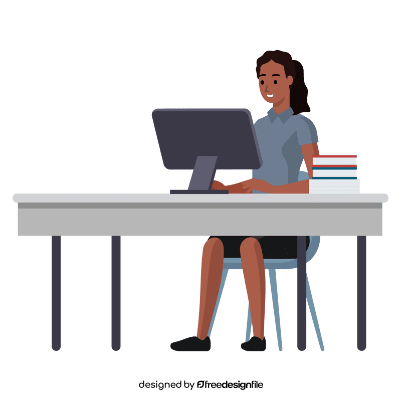 Woman working clipart