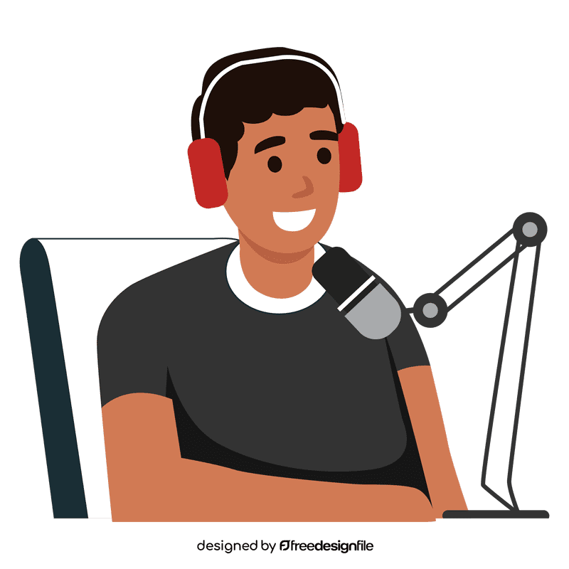 Man talking podcast clipart