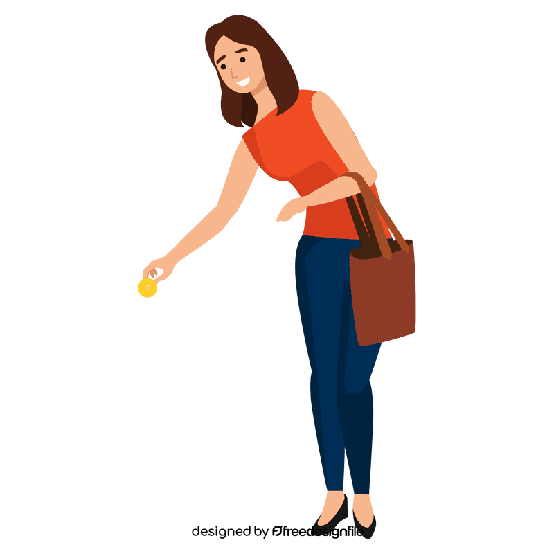 Woman giving tip clipart