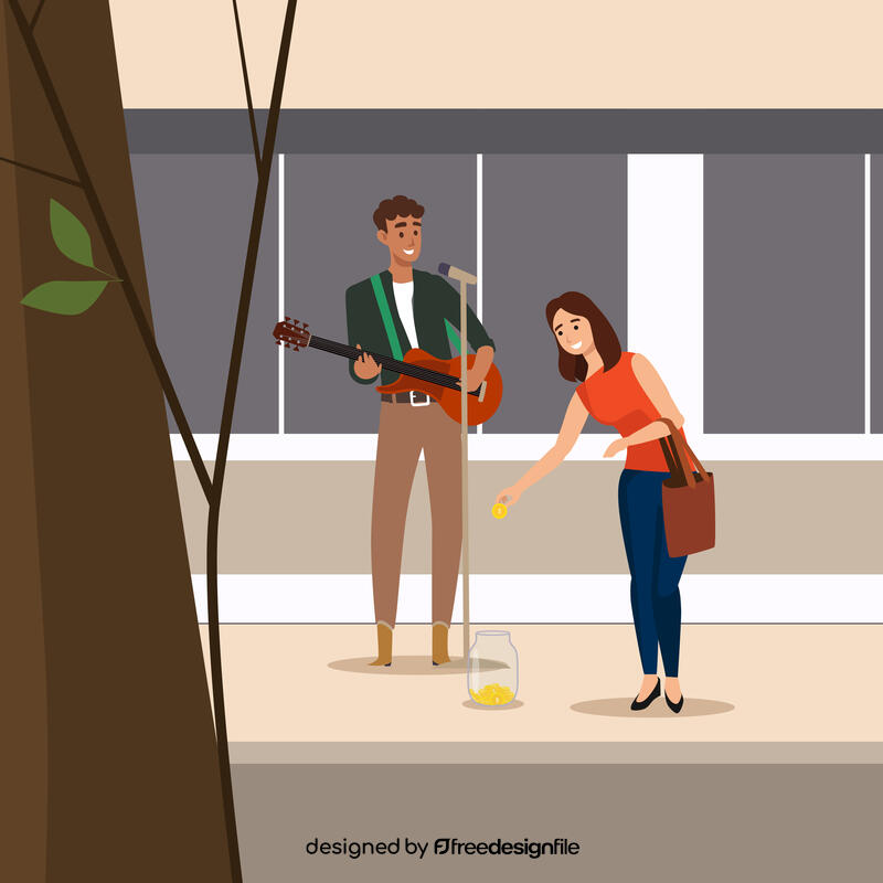 Street musician vector