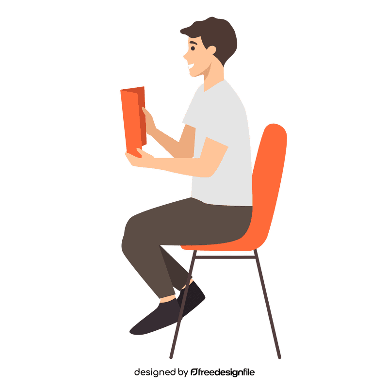 Man looking for menu clipart