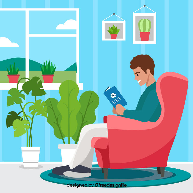 Florist reading book vector