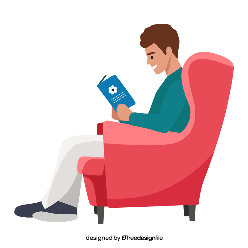 Man reading book clipart