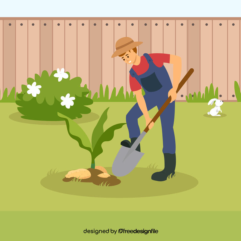 Planting plant vector