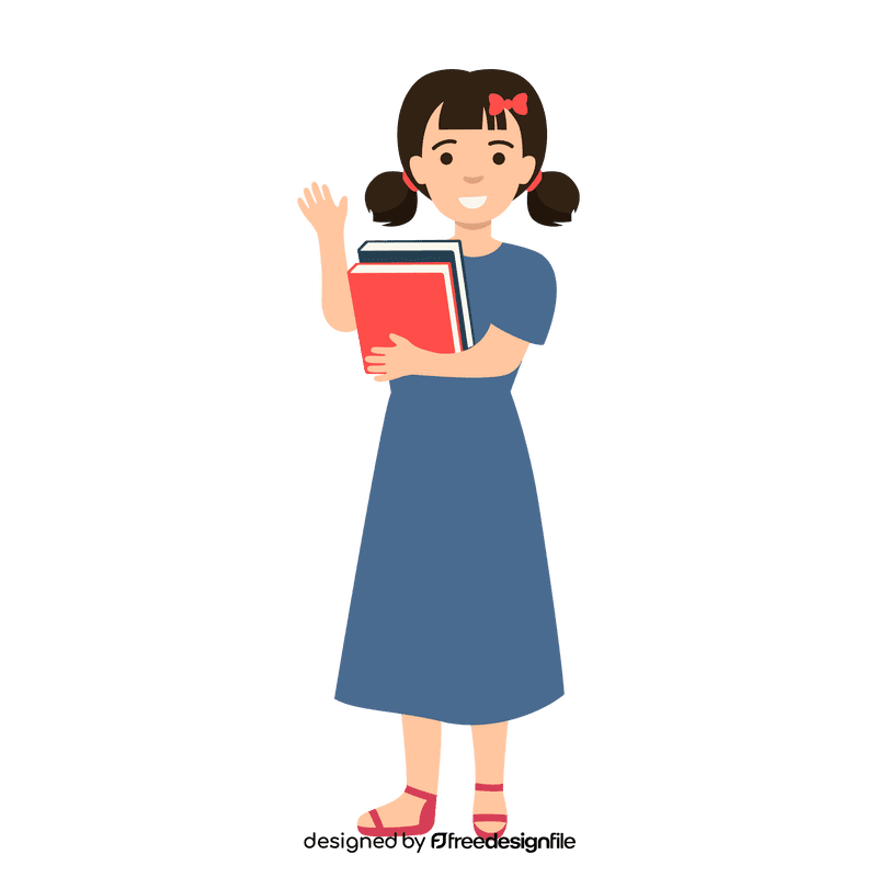 Little girl cute character clipart