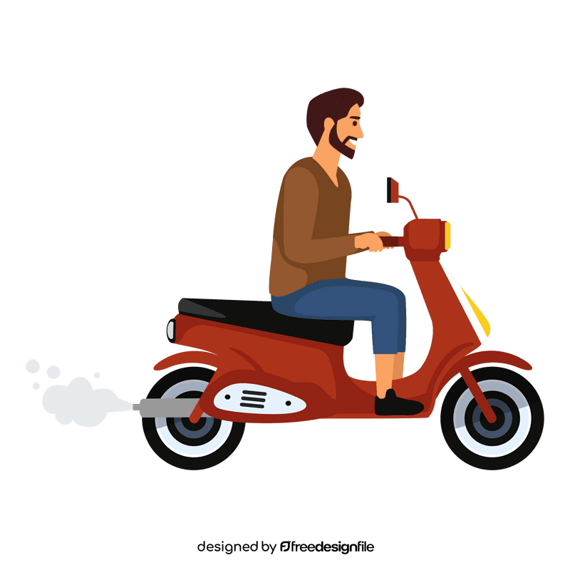Man riding motorcycle clipart