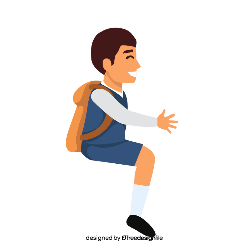Little boy sitting from side view clipart