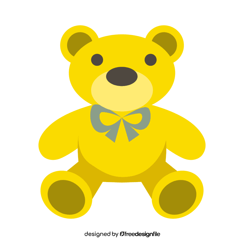 Cute yellow teddy bear clipart