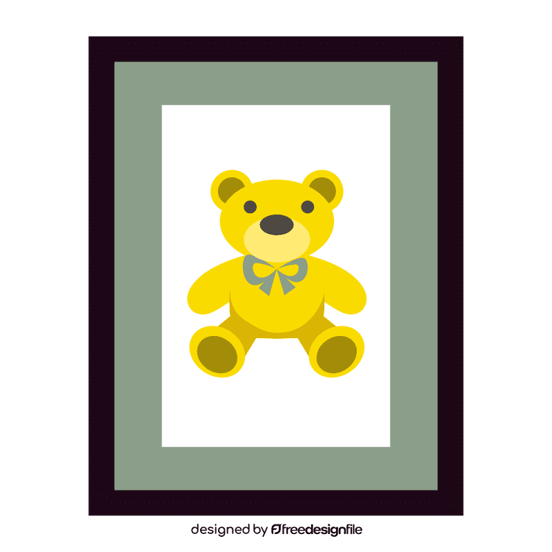 Teddy bear picture frame clipart